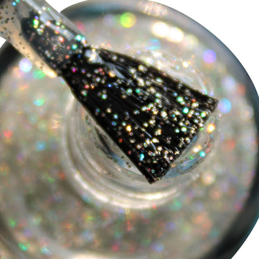 DeBelle Gel Nail Polish Shimmer Top Coat (Holo Shimmer Transparent Nail Paint)|Non UV - Gel Finish |Chip Resistant | Seaweed Enriched Formula| Long Lasting|Cruelty and Toxic Free| 8ml